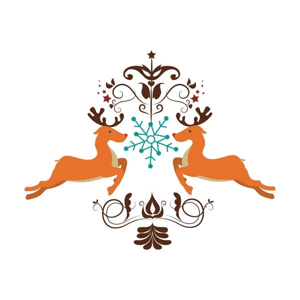 Счастливой рождественской открытки оленя — стоковый вектор