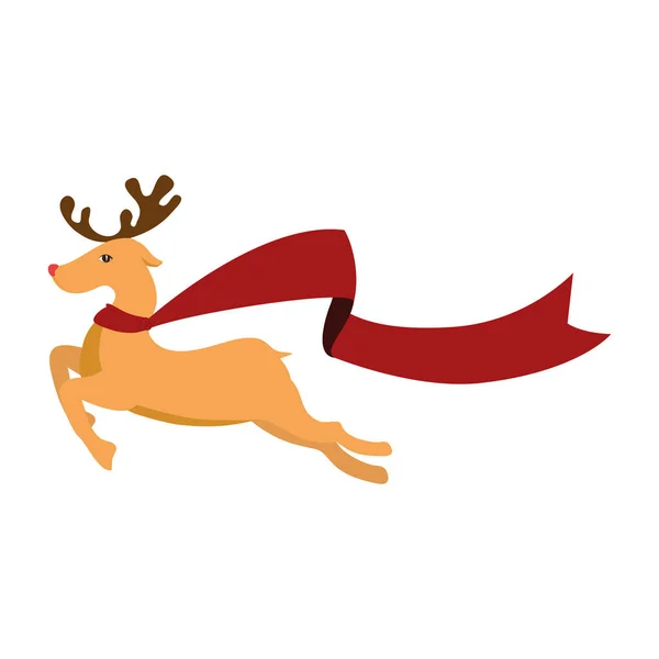 Gelukkig merry christmas reindeer kaart — Stockvector