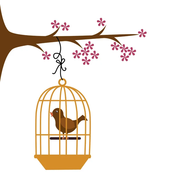 Vögel romantische Karte Symbol — Stockvektor