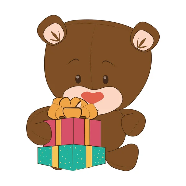 Sevimli ayı teddy simgesi — Stok Vektör