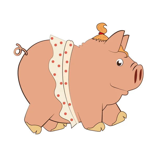 Piggy karaktär rolig ikon — Stock vektor