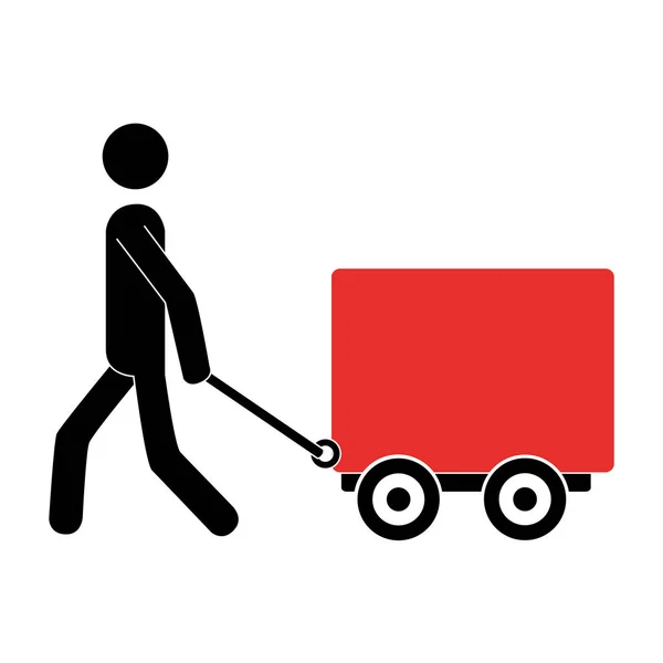 Pictograma carregando o ícone do carro de carga — Vetor de Stock
