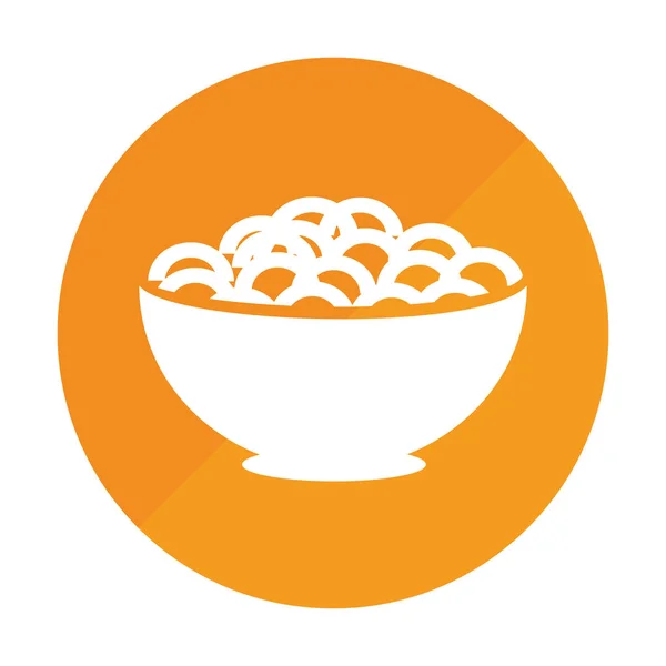 Bordure circulaire avec plat avec céréales nourriture — Image vectorielle