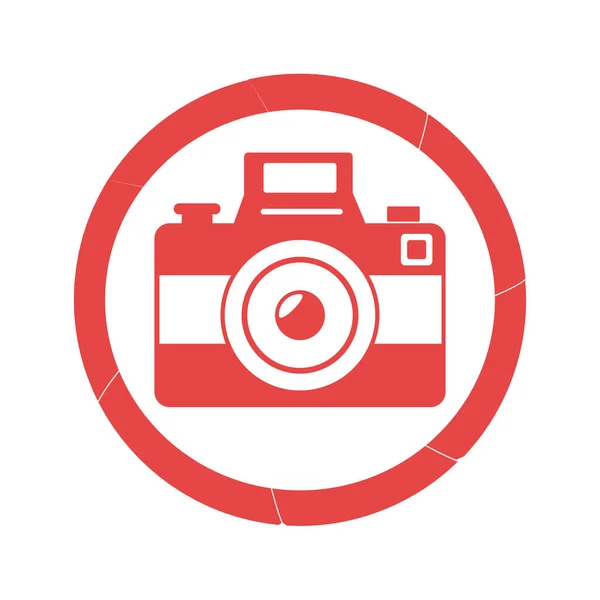 Borde circular con cámara e icono de flash — Vector de stock