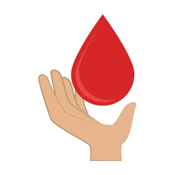 Hand holding a blood drop — Stock Vector