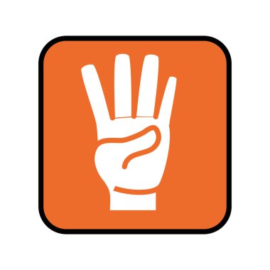 elle şekil 4 numaralı simgesi kare düğme