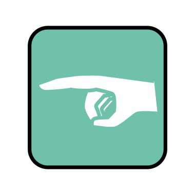 el parmak ile işaret ile kare düğme