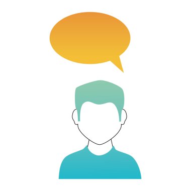 diyalog ile çocuk yarım vücut ve yüz için oval belirtme çizgisi