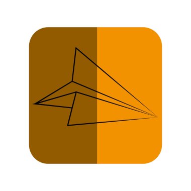 Kağıt Uçak kare çerçeve içinde taslağını