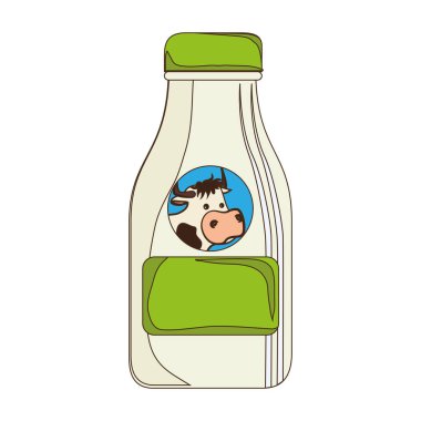 tam renkli cam şişe süt ile