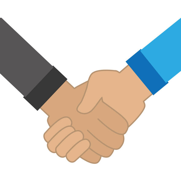 colorful silhouette shake hands icon