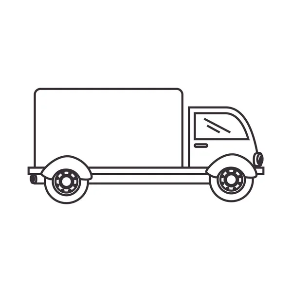 Caminhão silhueta com ícone de vagão plana — Vetor de Stock