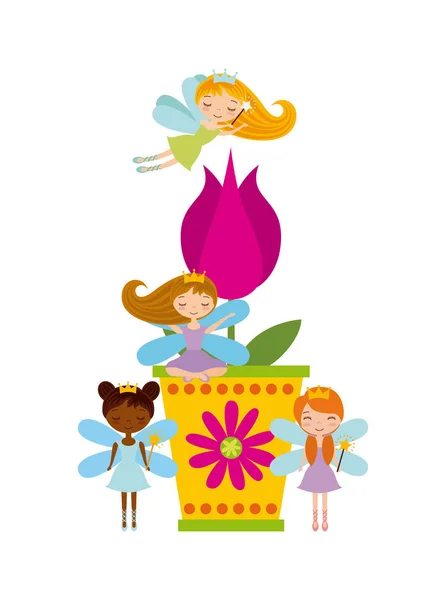 Fairy meisjes pictogram — Stockvector