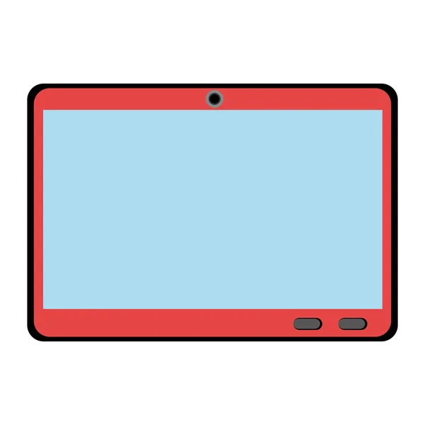 Silhouette a colori con tablet touch — Vettoriale Stock