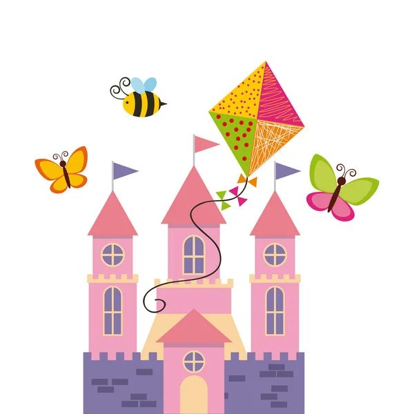 Fairy castle icon — Stock Vector