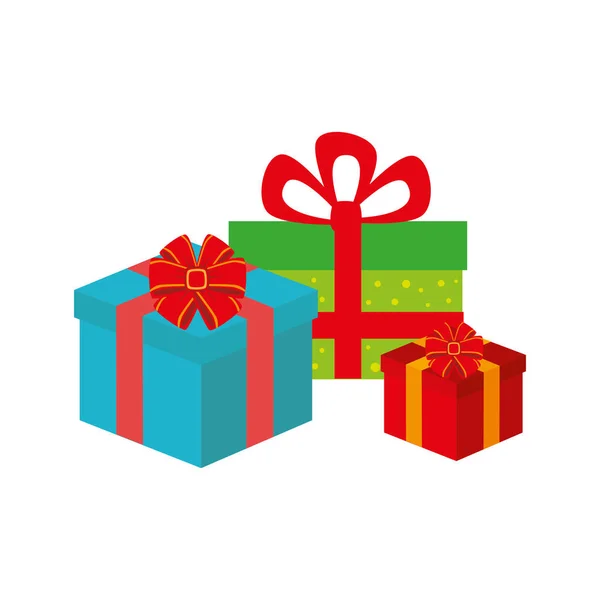 Fondo de color con cajas de regalo — Vector de stock