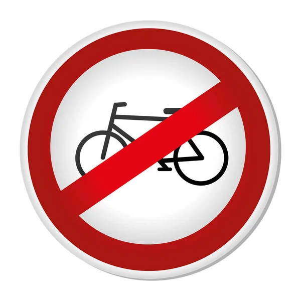 Contorno circular señal de tráfico zona de aparcamiento prohibida para bicicletas — Vector de stock