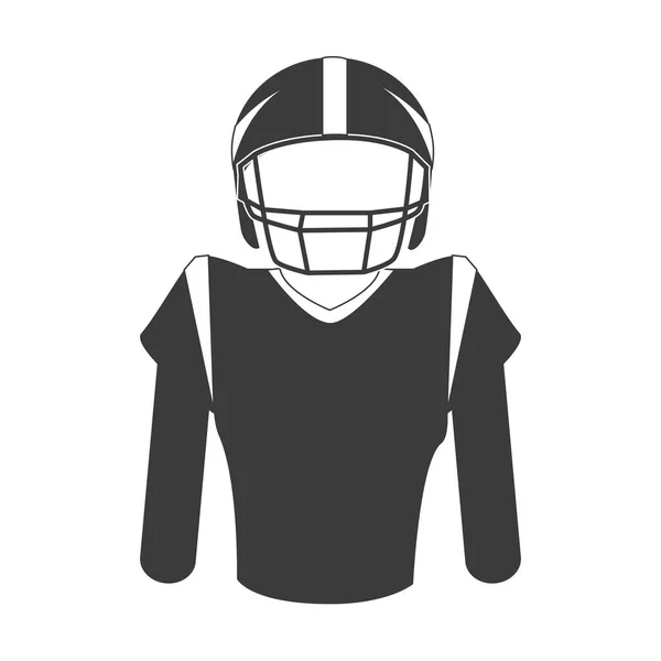 Silhouette uniform american football player — Stock Vector