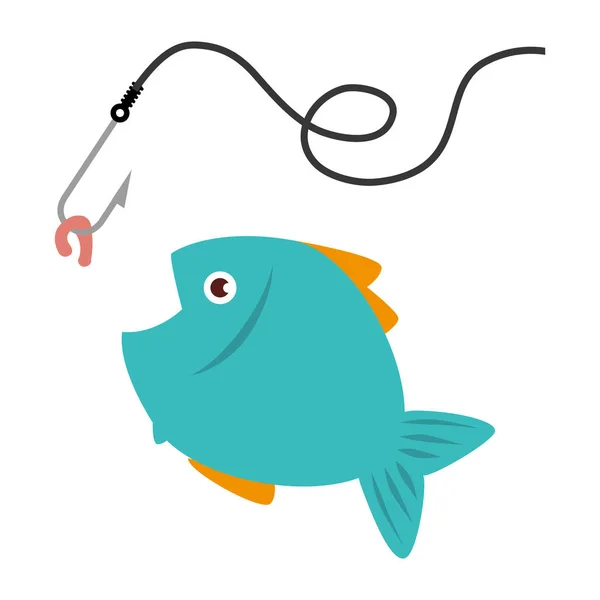 Барвисті рибні тварини морські з рибним гачком — стоковий вектор