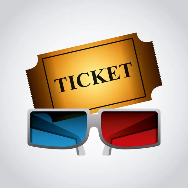Bioscoop ticket pictogram — Stockvector
