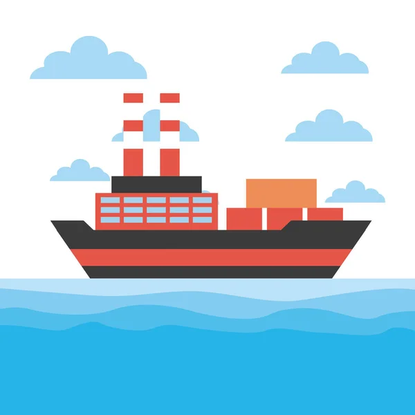 Frachtschiff-Ikone — Stockvektor