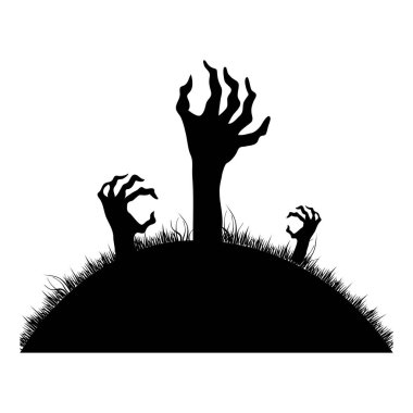 topraktan gelen siluet zombi eller