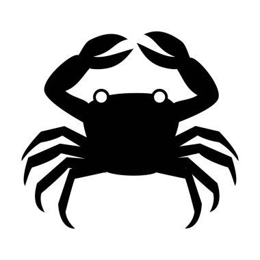 Yengeç yukarıdaki siluet siyah beyaz