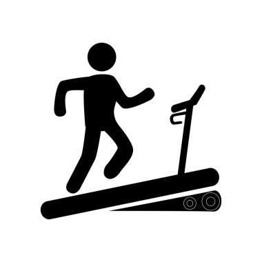 koşu bandı içinde adamla tek renkli sembol