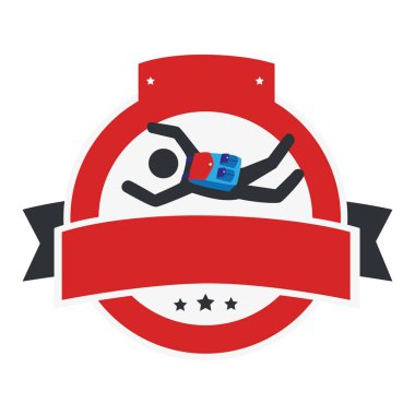 Şerit ve skydiver dairesel amblemi