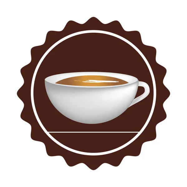 Stempel met realistische kop koffie — Stockvector