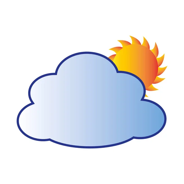 Silhouette colorful cloud with sun — Stock Vector