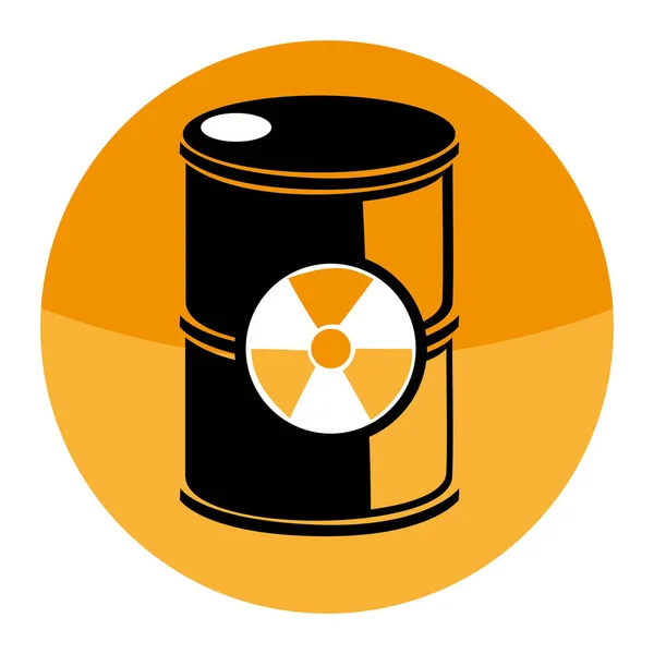 Circular shape with barrels with radioactive materials — Stock Vector