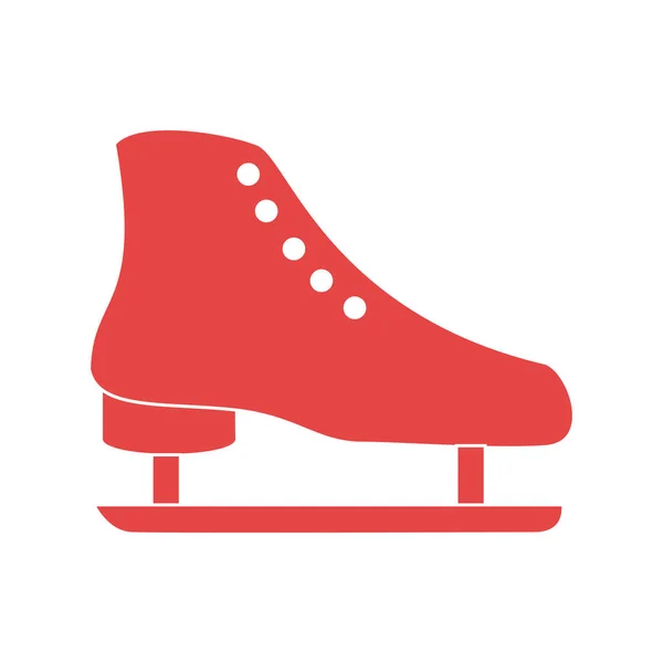 Rode silhouet ice skate elementen sport — Stockvector