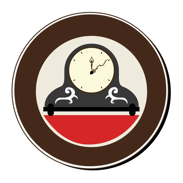 Kruhový rám s vintage hodiny — Stockový vektor