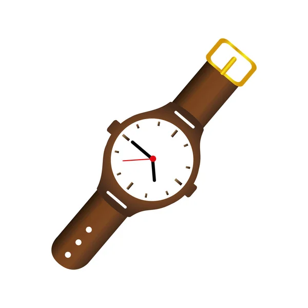 Silueta de color con reloj de pulsera masculino — Vector de stock