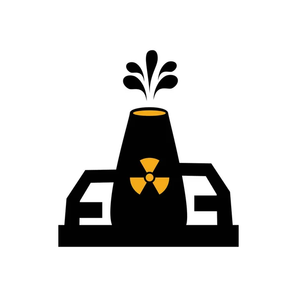 Monochrome Silhouette mit Atomreaktor-Symbol — Stockvektor
