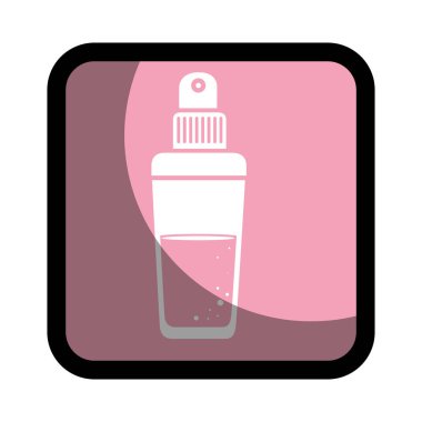 cam şişe sprey koku ile kare düğme