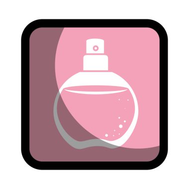 yuvarlak cam şişe sprey koku ile kare düğme