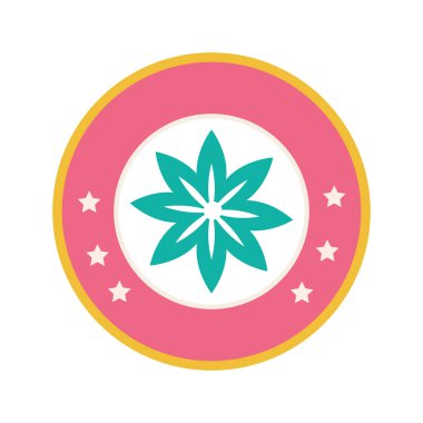 şekil çiçek ile renkli dairesel sınır