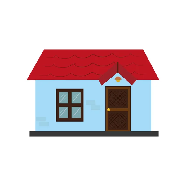 Silhouette colorée avec petite maison — Image vectorielle