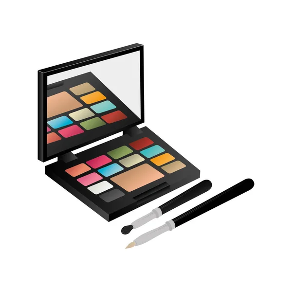 Eye shadow set with brushes — Stock Vector