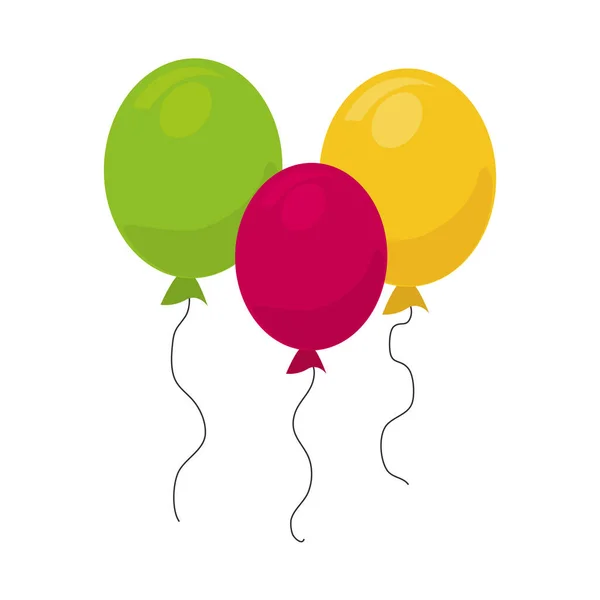 Bunte Silhouette Luftballons Party-Design — Stockvektor