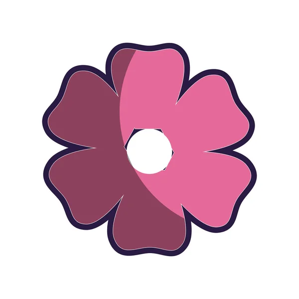 Rosa siluett figur blomma ikonen blommig — Stock vektor