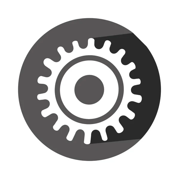 Monochrome silhouette with gear of wheel — Stock Vector