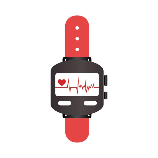 Kleurrijke horloge met scherm Heartbeat monitoring — Stockvector