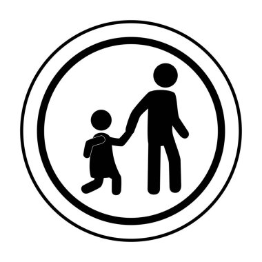 öğrenciler okul için dairesel kontur yol işareti