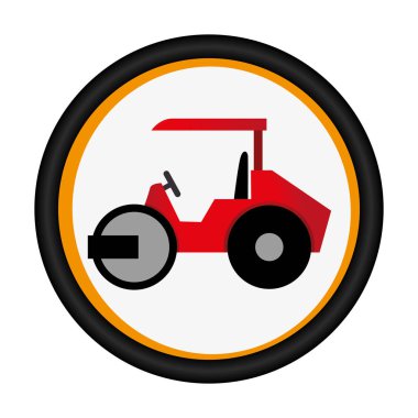 yol silindiri ile renkli dairesel amblemi