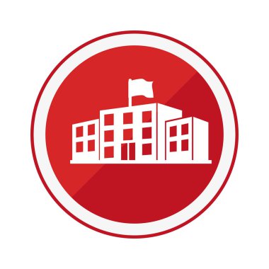 Lise yapısı ile tek renkli dairesel amblemi