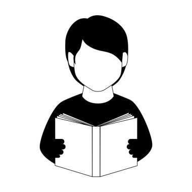 tek renkli adam yarım vücut kitap ile