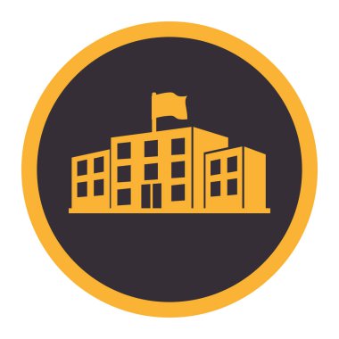 tek renkli daire amblemi ile yüksek